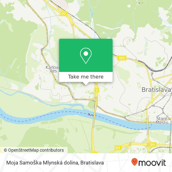 Moja Samoška Mlynská dolina map