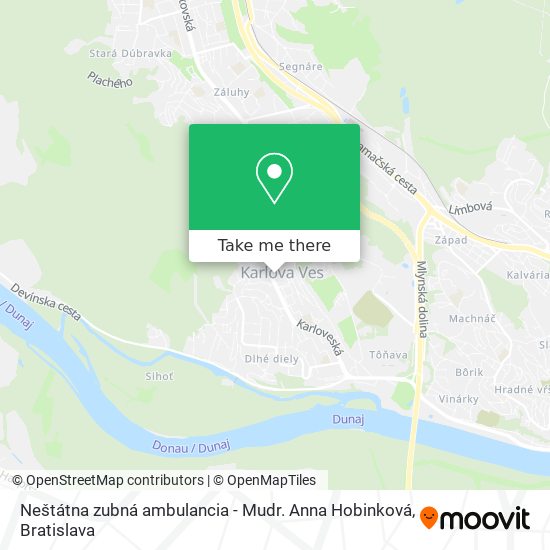 Neštátna zubná ambulancia - Mudr. Anna Hobinková map