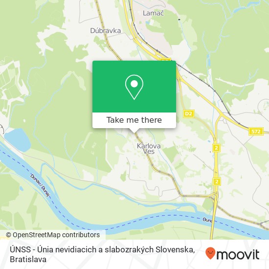 ÚNSS - Únia nevidiacich a slabozrakých Slovenska map