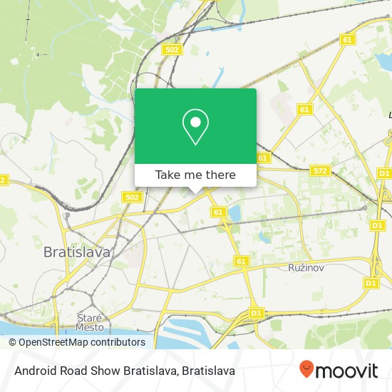 Android Road Show Bratislava map