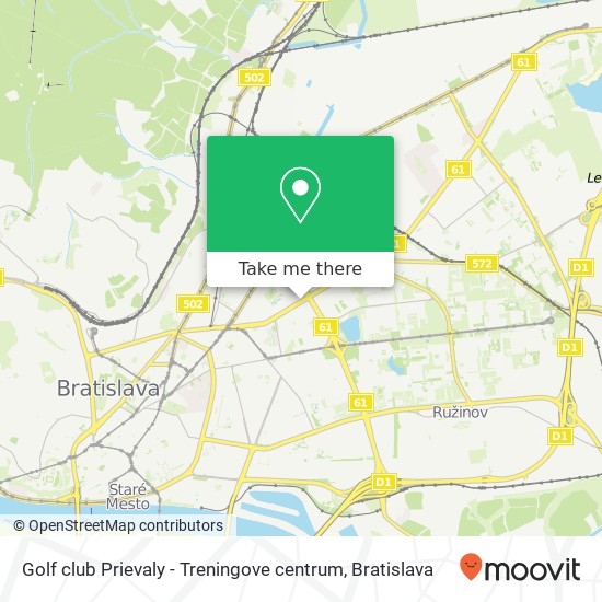 Golf club Prievaly - Treningove centrum map