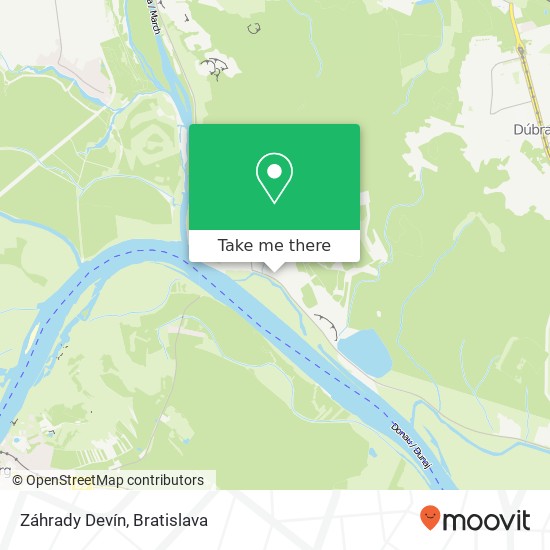 Záhrady Devín map