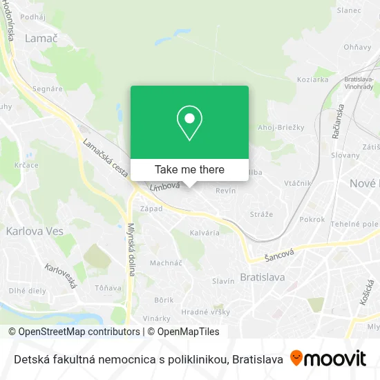 Detská fakultná nemocnica s poliklinikou map