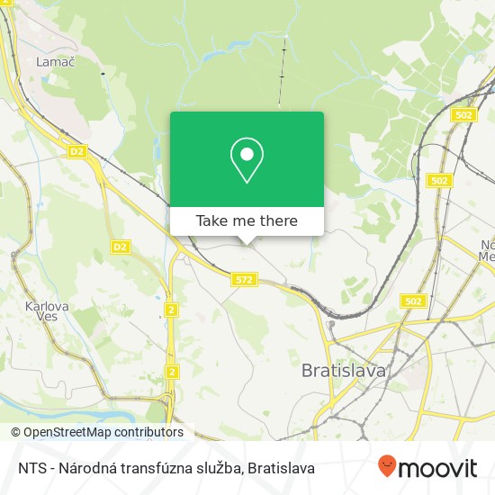 NTS - Národná transfúzna služba map