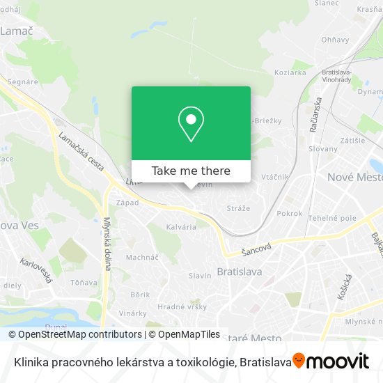 Klinika pracovného lekárstva a toxikológie map