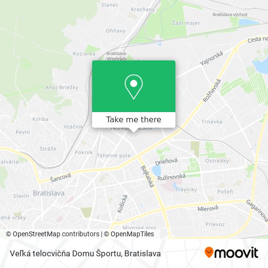 Veľká telocvičňa Domu Športu map