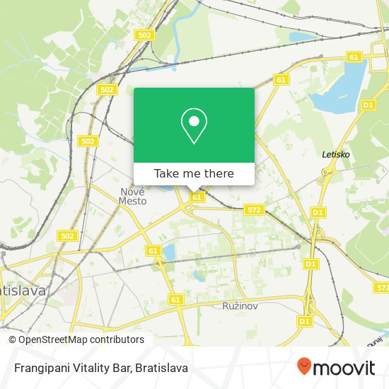 Frangipani Vitality Bar map