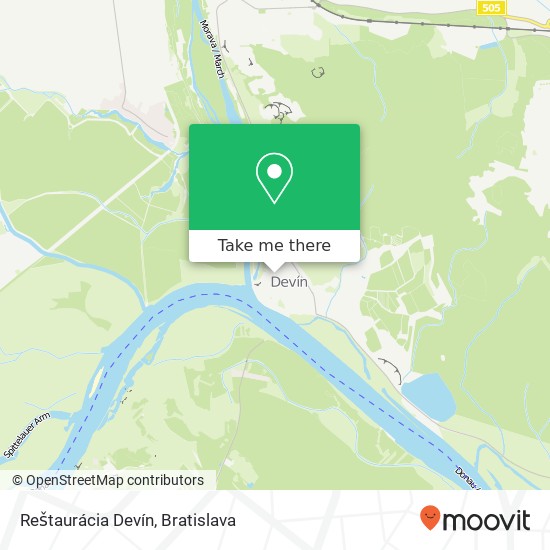 Reštaurácia Devín map