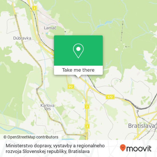 Ministerstvo dopravy, vystavby a regionalneho rozvoja Slovenskej republiky map