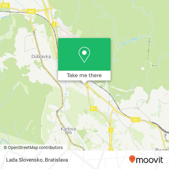 Lada Slovensko map