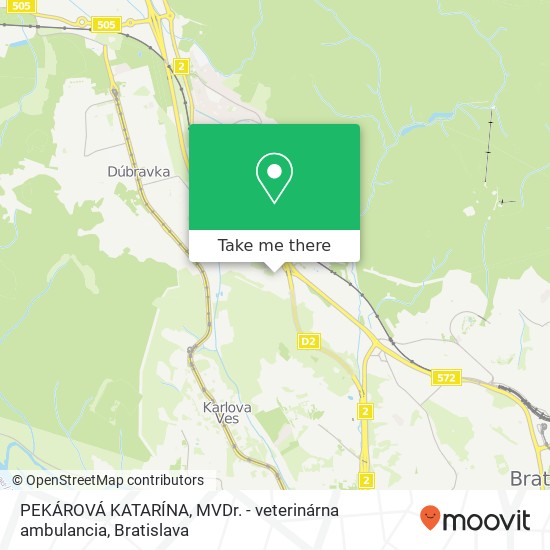 PEKÁROVÁ KATARÍNA, MVDr. - veterinárna ambulancia map