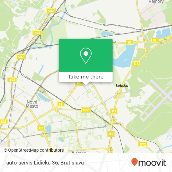 auto-servis Lidicka 36 map