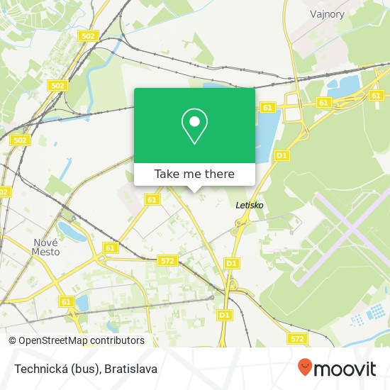 Technická  (bus) map