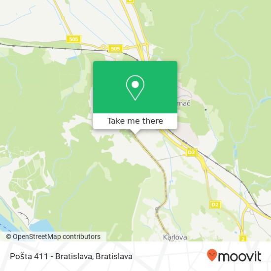 Pošta 411 - Bratislava map