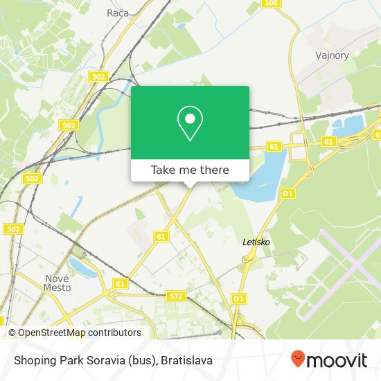 Shoping Park Soravia (bus) map