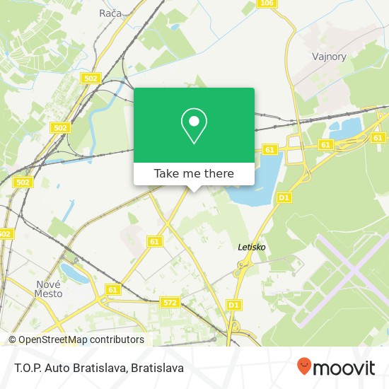 T.O.P. Auto Bratislava map