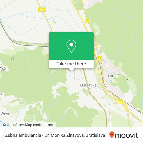 Zubna ambulancia - Dr. Monika Zlnayova map