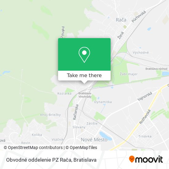 Obvodné oddelenie PZ Rača map