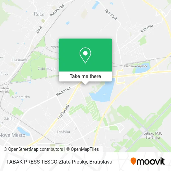 TABAK-PRESS TESCO Zlaté Piesky map