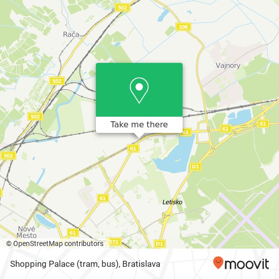 Shopping Palace (tram, bus) map