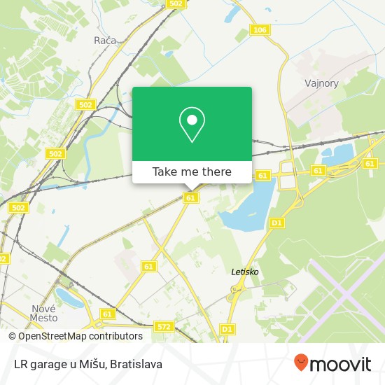 LR garage u Míšu map