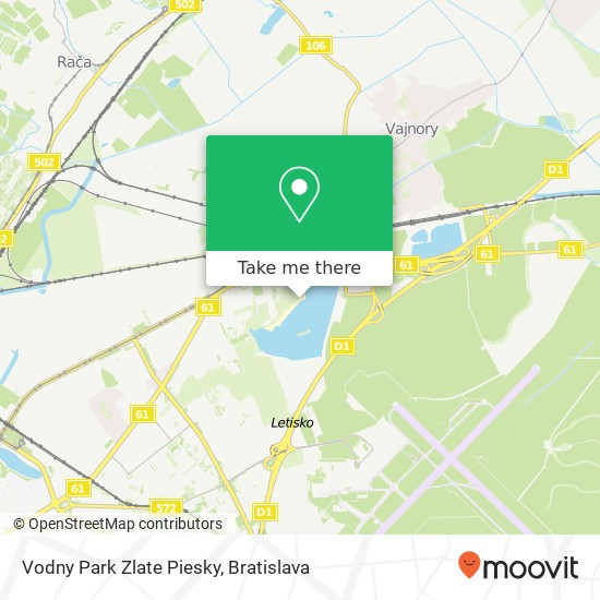 Vodny Park Zlate Piesky map