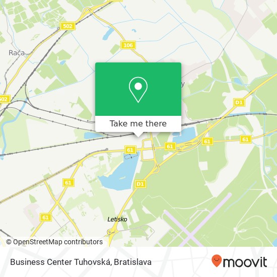 Business Center Tuhovská map