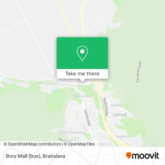 Bory Mall (bus) map
