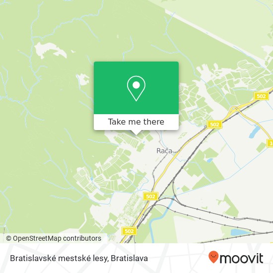 Bratislavské mestské lesy map