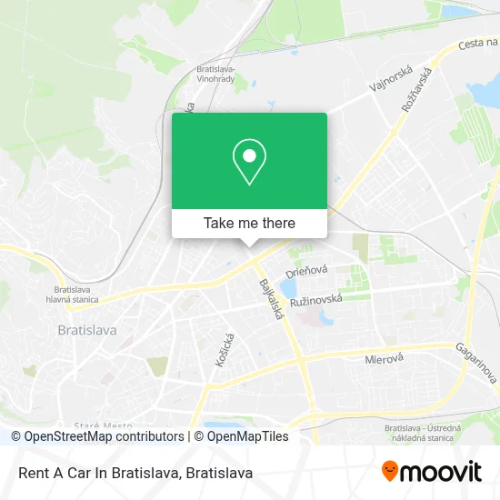 Rent A Car In Bratislava map