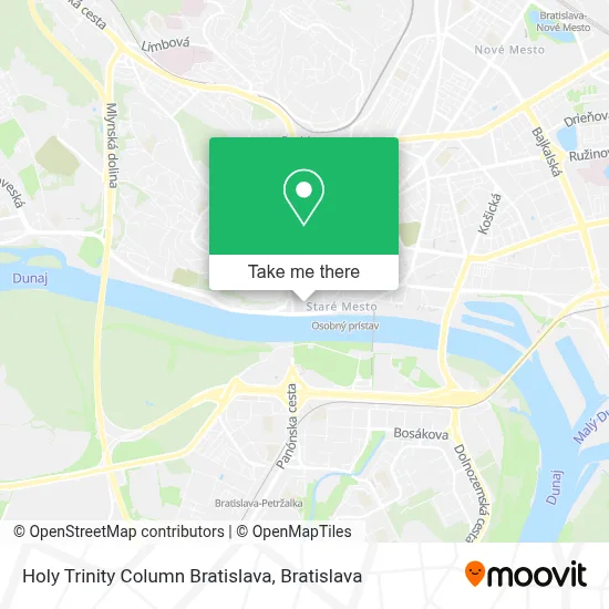 Holy Trinity Column Bratislava map