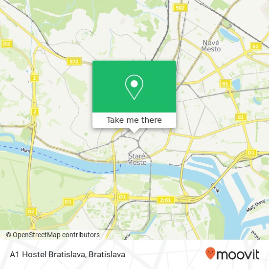 A1 Hostel Bratislava map