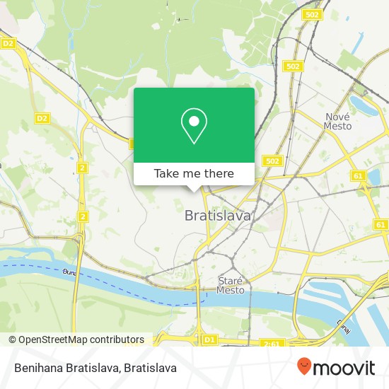 Benihana Bratislava map