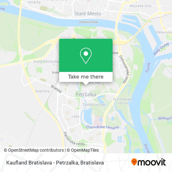 Kaufland Bratislava - Petrzalka map