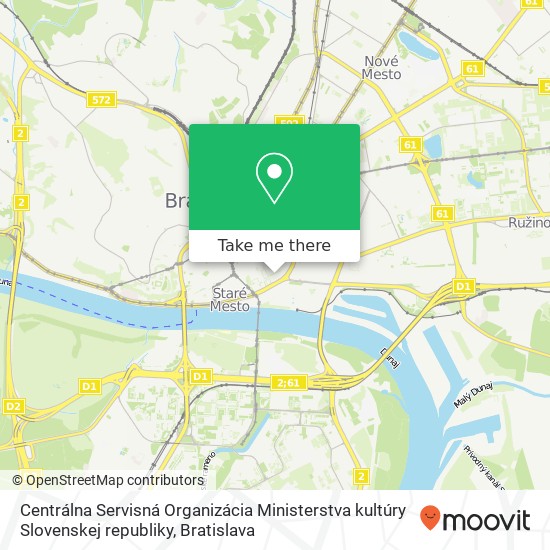 Centrálna Servisná Organizácia Ministerstva kultúry Slovenskej republiky map