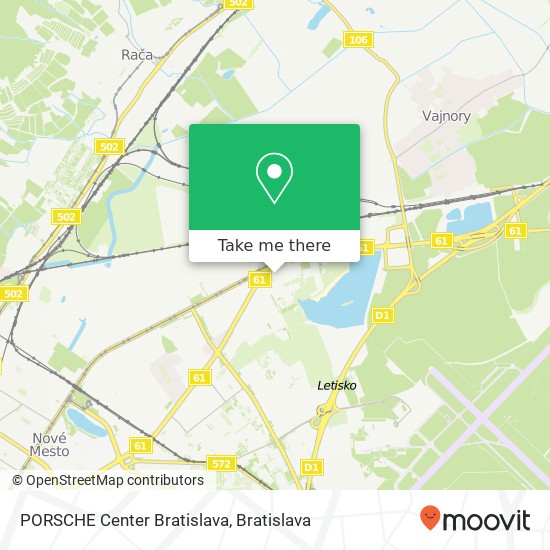 PORSCHE Center Bratislava map