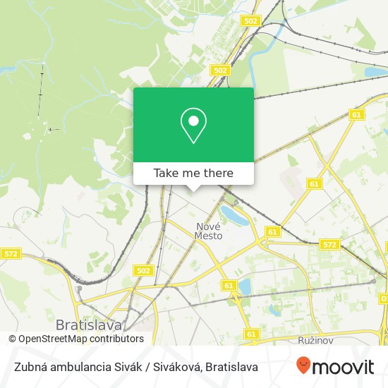 Zubná ambulancia Sivák / Siváková map