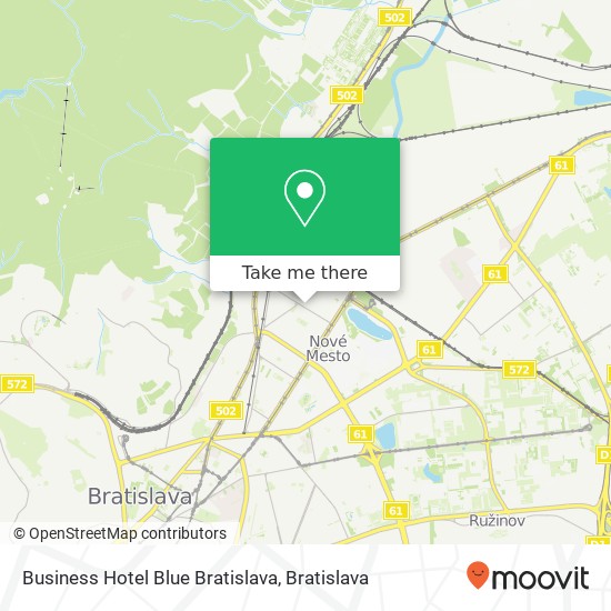 Business Hotel Blue Bratislava map