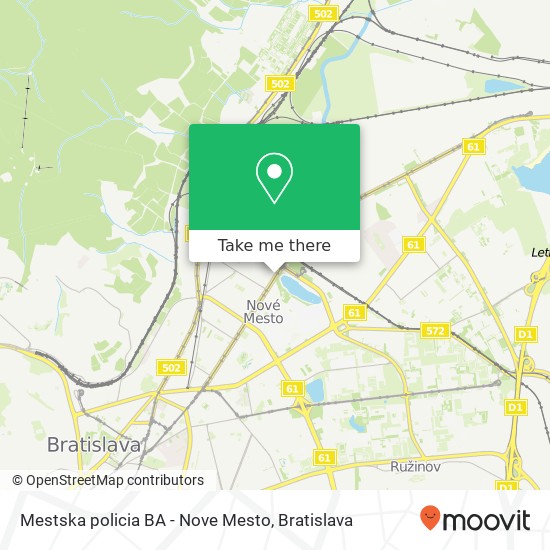 Mestska policia BA - Nove Mesto map