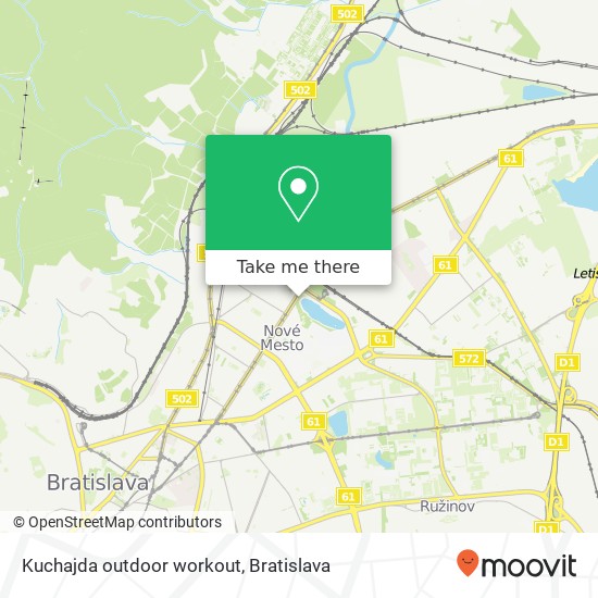 Kuchajda outdoor workout map