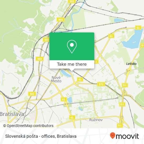 Slovenská pošta - offices map