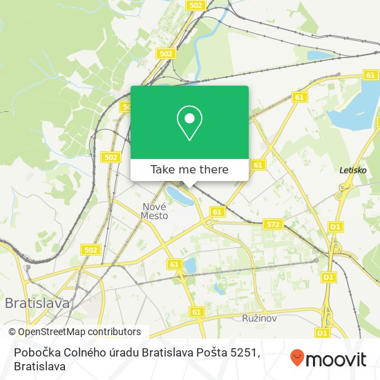 Pobočka Colného úradu Bratislava Pošta 5251 map