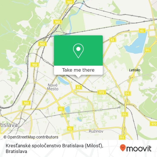 Kresťanské spoločenstvo Bratislava (Milosť) map