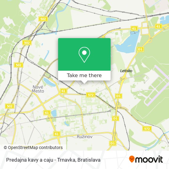 Predajna kavy a caju - Trnavka map