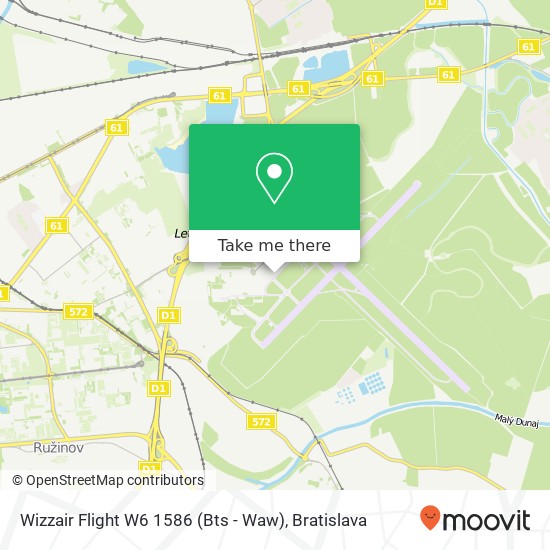 Wizzair Flight W6 1586 (Bts - Waw) map