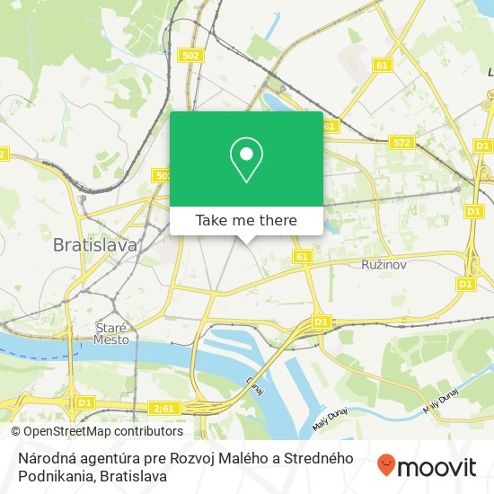 Národná agentúra pre Rozvoj Malého a Stredného Podnikania map