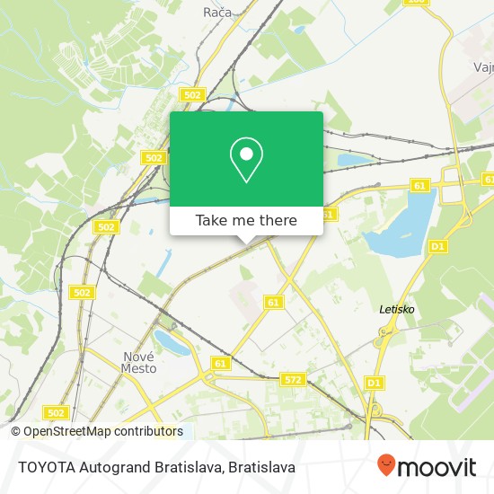 TOYOTA Autogrand Bratislava map