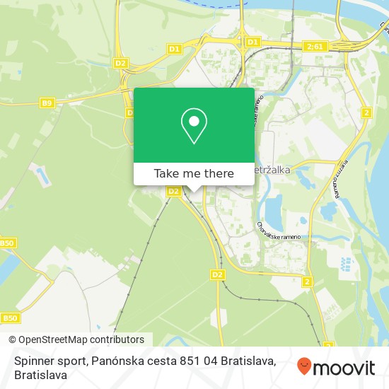 Spinner sport, Panónska cesta 851 04 Bratislava map