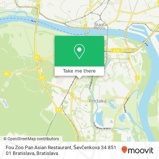Fou Zoo Pan Asian Restaurant, Ševčenkova 34 851 01 Bratislava map
