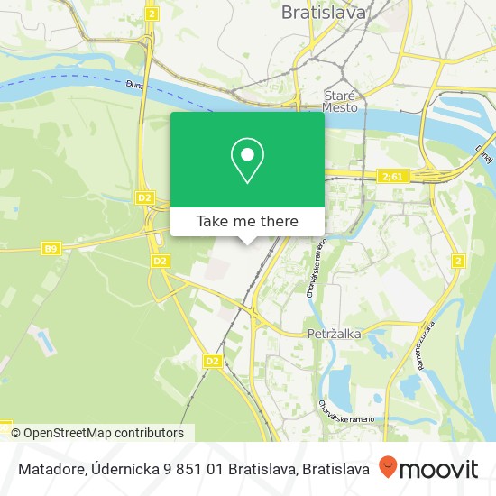 Matadore, Údernícka 9 851 01 Bratislava map